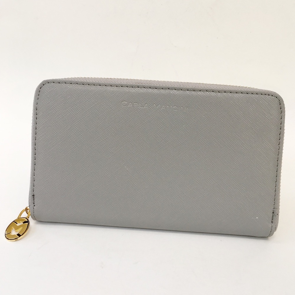 Carla Mancini Gray Jenny Leather Zip Around Wallet - image 2